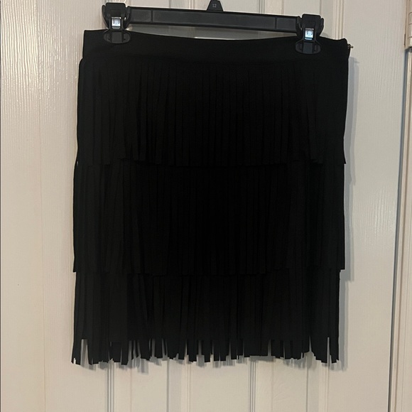 Lucky & Blessed Dresses & Skirts - Lucky & Blessed Black Tiered Fringe Mini Skirt